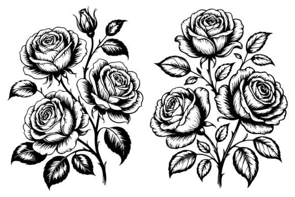 Download Vintage Rose Bouquet SVG | Floral Rose C - Premium Resources