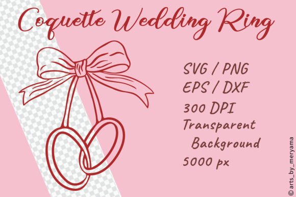 Download Coquette Wedding Ring with Bow SVG PNG - Wedding Collection
