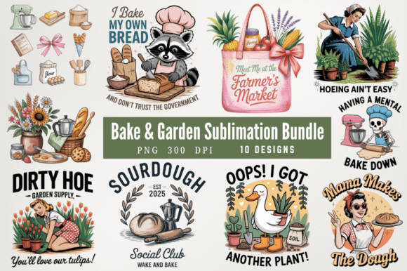 Download Bake &amp; Garden Sublimation Designs Bundle - Garden Collection