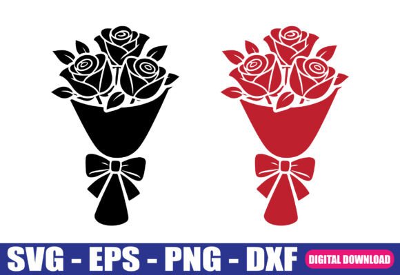Download Valentine Rose Bouquet SVG Cut File - Premium Resources