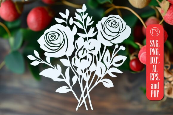 Download Cricut Rose Bouquet SVG Cut File - Rose bouquet svg Collection